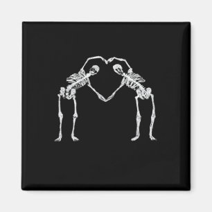 Twee Skeleton Hearts Handen Classic Magneet