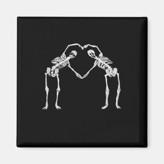 Twee Skeleton Hearts Handen Classic Magneet (Voorkant)