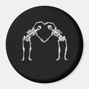 Twee Skeleton Hearts Handen Classic Magneet