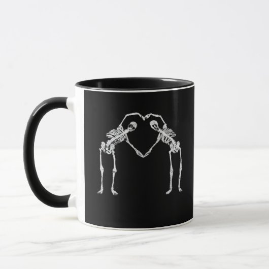 Twee Skeleton Hearts Handen Classic Mok (Links)