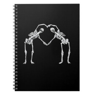 Twee Skeleton Hearts Handen Classic Notitieboek