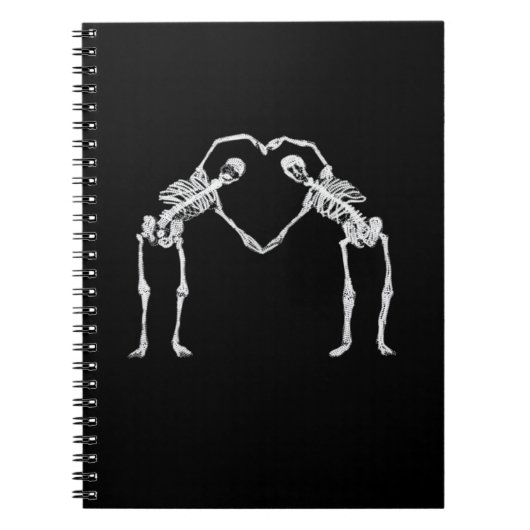 Twee Skeleton Hearts Handen Classic Notitieboek (Voorkant)
