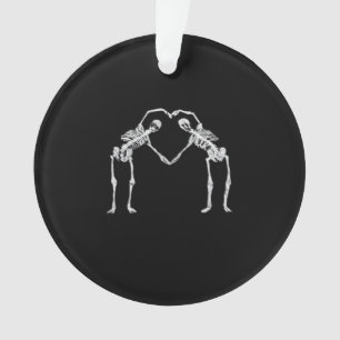 Twee Skeleton Hearts Handen Classic Ornament
