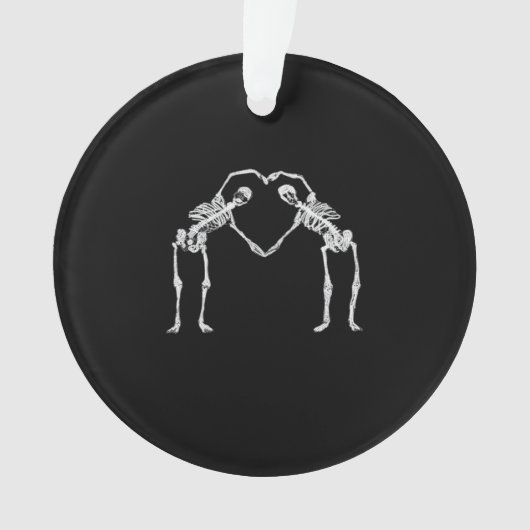 Twee Skeleton Hearts Handen Classic Ornament (voorkant)
