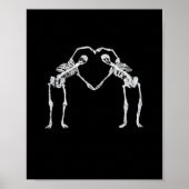 Twee Skeleton Hearts Handen Classic Poster (Voorkant)