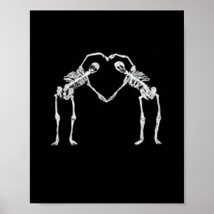 Twee Skeleton Hearts Handen Classic Poster