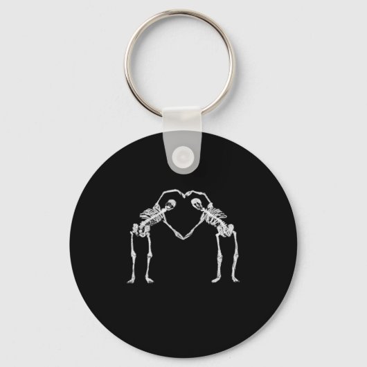 Twee Skeleton Hearts Handen Classic Sleutelhanger (Voorkant)