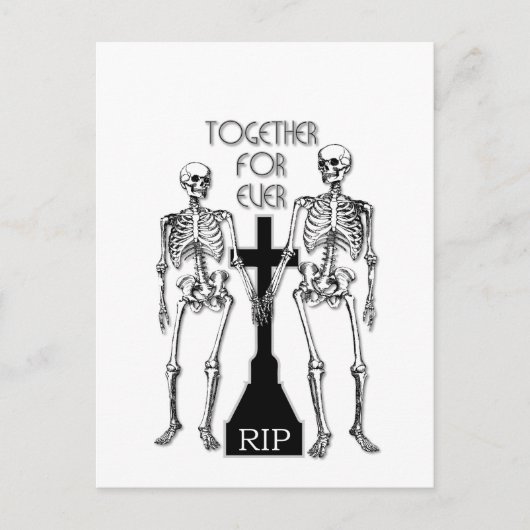 Twee skeletten uit liefde briefkaart (Voorkant)