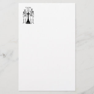 Twee skeletten uit liefde briefpapier