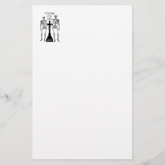 Twee skeletten uit liefde briefpapier (Voorkant)