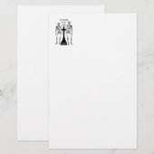 Twee skeletten uit liefde briefpapier (Voorkant / Achterkant)