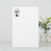 Twee skeletten uit liefde briefpapier (Staand voorkant)