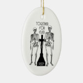 Twee skeletten uit liefde keramisch ornament (Rechts)