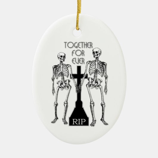 Twee skeletten uit liefde keramisch ornament (Voorkant)