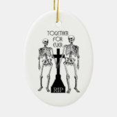 Twee skeletten uit liefde keramisch ornament (Achterkant)