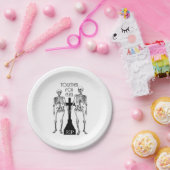 Twee skeletten uit liefde papieren bordje (Feest)