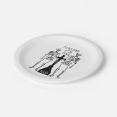 Twee skeletten uit liefde papieren bordje (Gekanteld)