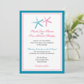 Twee Skinny Starfish Wedding Kaart (Staand voorkant)