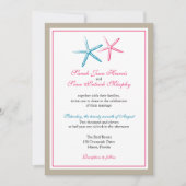 Twee Skinny Starfish Wedding Kaart (Voorkant)