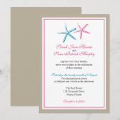 Twee Skinny Starfish Wedding Kaart (Voorkant / Achterkant)