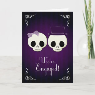 Twee Skulls voor Gothic Wedding Announding Aankondiging