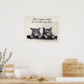 Twee Slaapige Katten,  Foto, Liefde is ... Poster (Keuken)