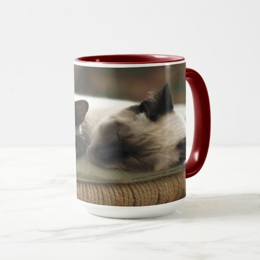 Twee Slaapse Siamese Mok (Voorkant rechts)
