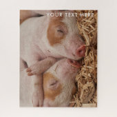 Twee slaapvarkens Foto Jigzaag Puzzle Legpuzzel (Verticaal)