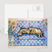 Twee slapende Tabby Cats Briefkaart (Voorkant / Achterkant)