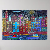 Twee sleepboten 's nachts poster (Voorkant)