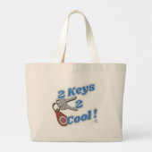 Twee sleutels 2 koele klassieke auto Logo Grote Tote Bag (Achterkant)
