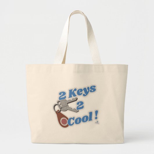 Twee sleutels 2 koele klassieke auto Logo Grote Tote Bag (Voorkant)