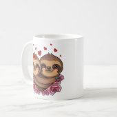 Twee sleuven in Love Hugging Hearts Valentijnsdag Koffiemok (Voorkant links)