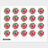 Twee Slicten van Watermeloen Ronde Sticker (Vel)