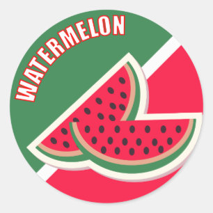 Twee Slicten van Watermeloen Ronde Sticker