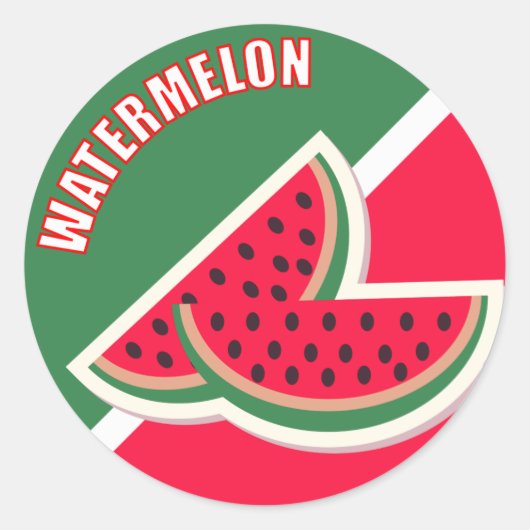 Twee Slicten van Watermeloen Ronde Sticker (Voorkant)