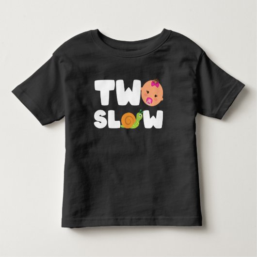 Twee Slow Funny 2 Jaar Oud Peuter Slak Theme Kinder Shirts (Voorkant)