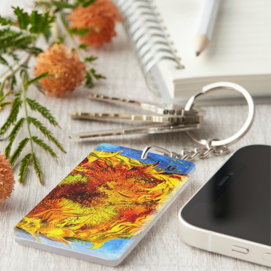 Twee sneeuwbloemen Van Gogh Sleutelhanger (Voorkant Rechts)