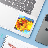 Twee sneeuwbloemen Van Gogh Sticker (Laptop met iPhone)
