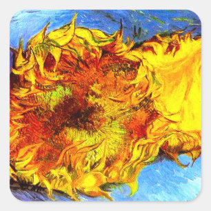 Twee sneeuwbloemen Van Gogh Vierkante Sticker