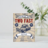 Twee Snel 2e Verjaardag Jongen Auto Goedkope Uitno Briefkaart (Staand voorkant)