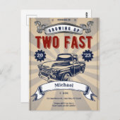 Twee Snel 2e Verjaardag Jongen Auto Goedkope Uitno Briefkaart (Voorkant / Achterkant)