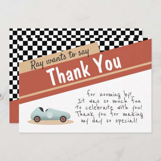 Twee Snel Autothema Uniek Geel Rood Zwart Uitnodig Kaart (Voorkant / Achterkant)