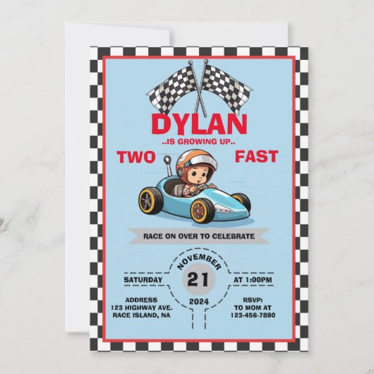 Twee Snel Cute Uitnodiging (Voorkant)