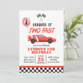 Twee snel groeiende verjaardag, twee snel 2 nieuws kaart (Staand voorkant)