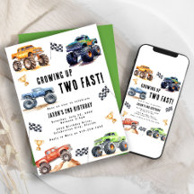Twee Snel Monstertrucks 2e Verjaardagsfeestje