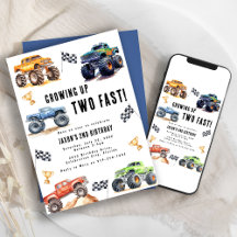 Twee Snel Monstertrucks 2e Verjaardagsfeestje