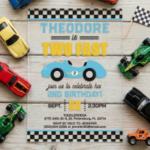 Twee Snel Race Auto 2de Verjaardag