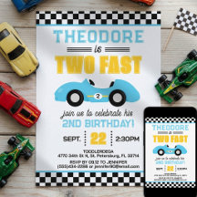 Twee Snel Race Auto 2de Verjaardag