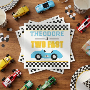 Twee Snel Race Auto 2de Verjaardagsfeestje Servet